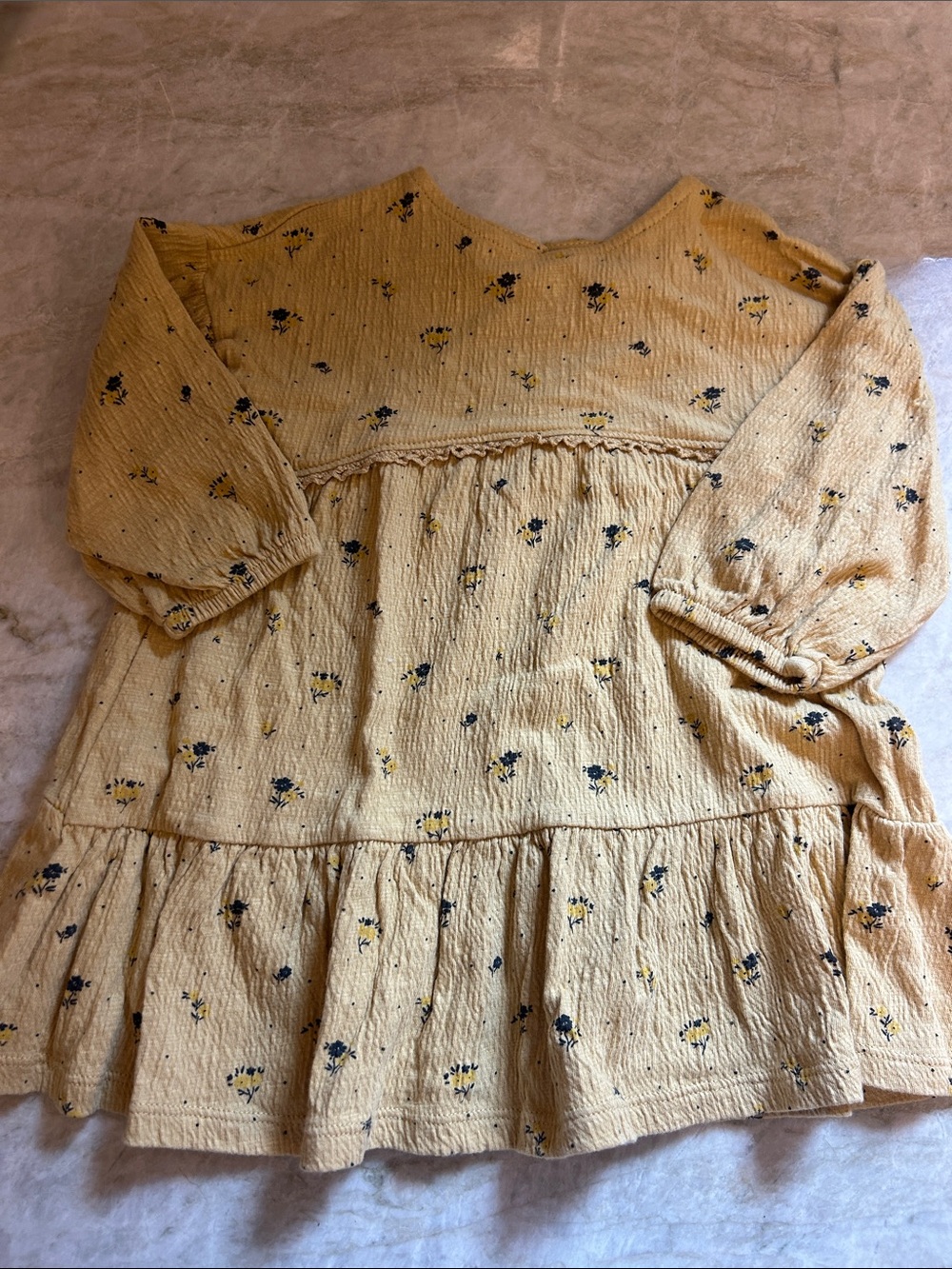 Zara toddler 12-18M Yellow Floral Tiered Dress